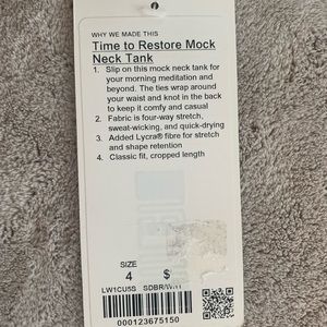 Lululemon Time to Restore Mock Neck Tank